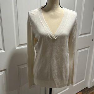 Winter White V Neck Sweater